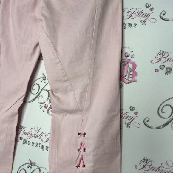 Versace jeans couture pink corset back lace up ribbon pants y2k rare iconic - Picture 7 of 16